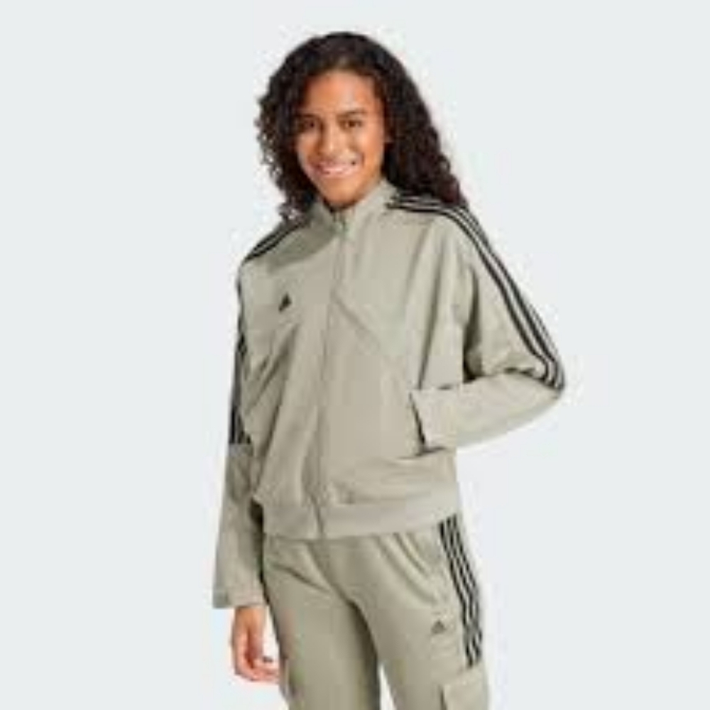 Adidas tiro mixed material track jacket peeble BNWT